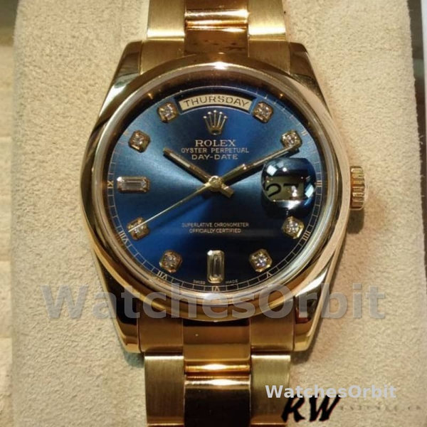 Rolex Day-Date 118208 Blue Diamond Dial 36mm Unisex Replica Watch