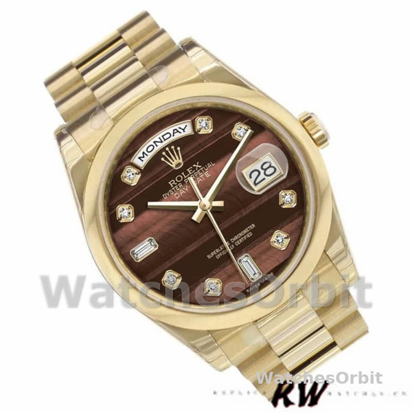 Rolex Day-Date 118208 Bulls Eye Diamonds Dial 36mm Unisex Replica Watch