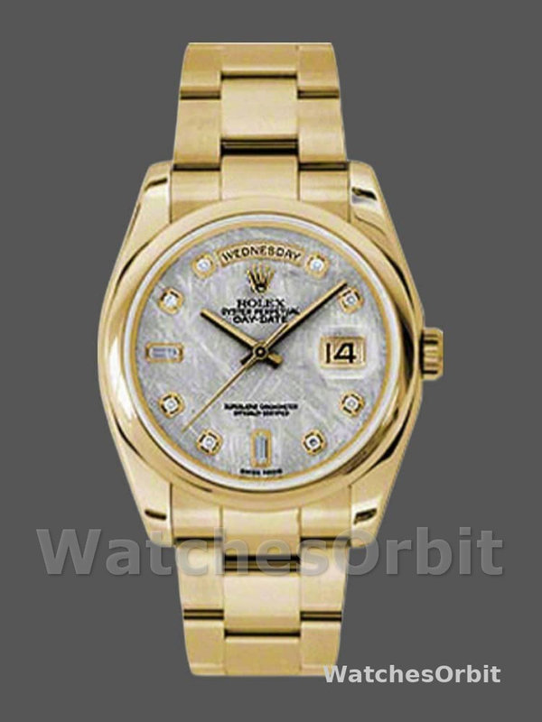 Rolex Day-Date 118208 Meteorite Grey Diamond Dial 36mm Unisex Replica Watch