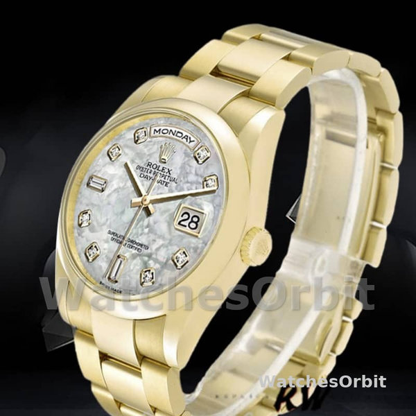 Rolex Day-Date 118208 Mother of Pearl Diamond Dial 36mm Unisex Replica Watch