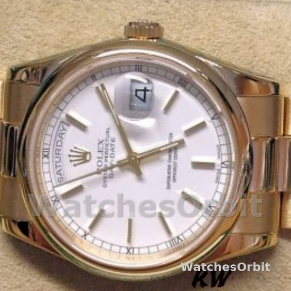 Rolex Day-Date 118208 White Dial 36mm Unisex Replica Watch