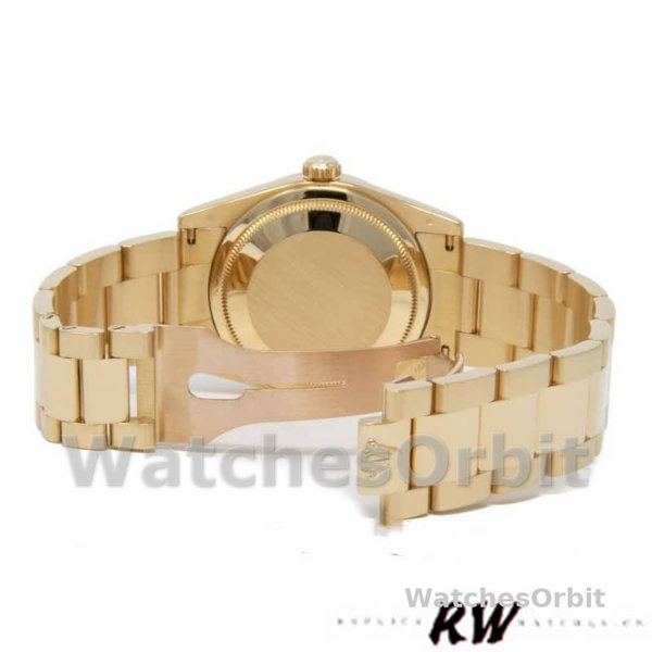 Rolex Day-Date 118208 White Dial Yellow Gold 36mm Unisex Replica Watch