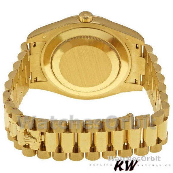 Rolex Day-Date 118208 Yellow Gold Blue Diamond Dial 36mm Unisex Replica Watch