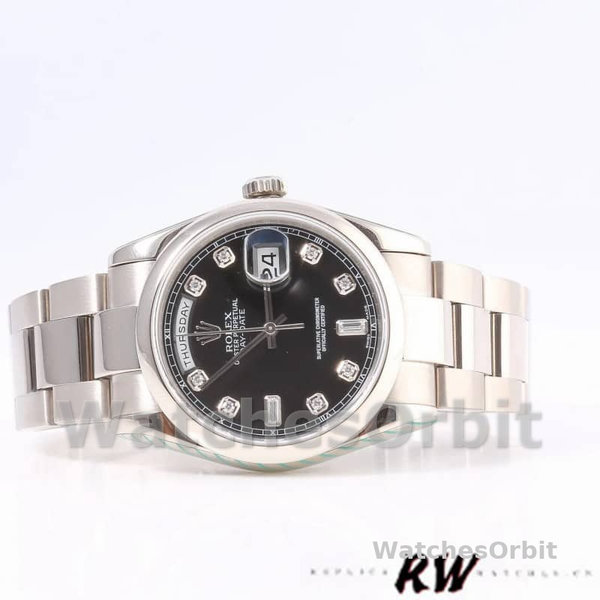 Rolex Day-Date 118209 Black dial 36mm Unisex Replica Watch