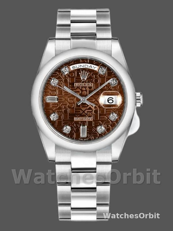 Rolex Day-Date 118209 Jubilee Chocolate Brown Diamonds Dial 36mm Unisex Replica Watch