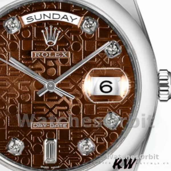 Rolex Day-Date 118209 Jubilee Chocolate Brown Diamonds Dial 36mm Unisex Replica Watch