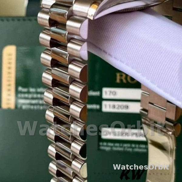 Rolex Day-Date 118209 White Gold Jubilee Chocolate Brown Dial 36mm Unisex Replica Watch