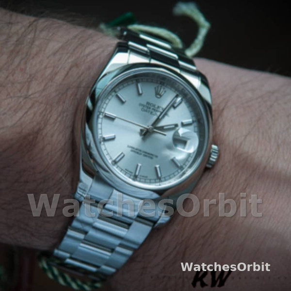 Rolex Day-Date 118209 White Gold Oyster Bracelet White Dial 36mm Unisex Replica Watch