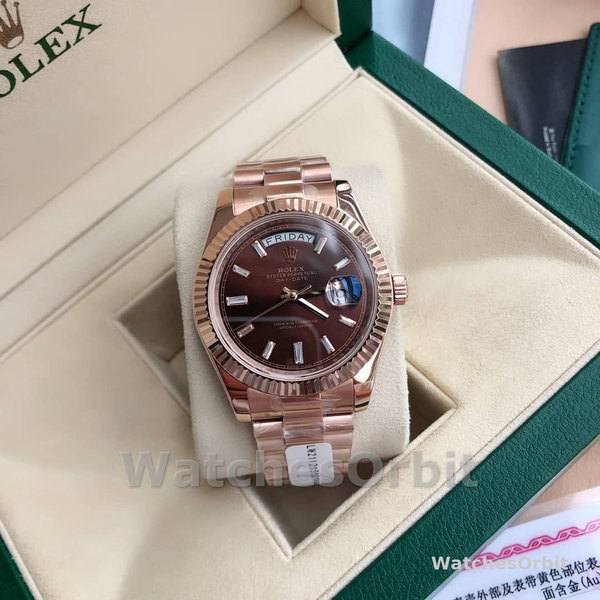 Rolex Day-Date 118235 Everose Gold Case Chocolate Dial 36mm Unisex Replica Watch