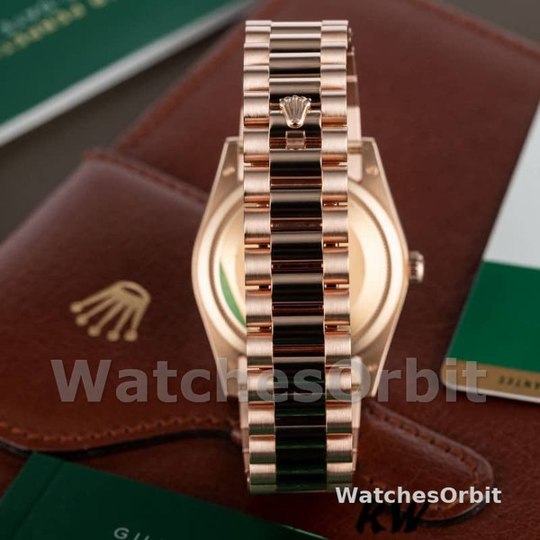 Rolex Day-Date 118235 Everose Gold Meteorite Diamond Dial 36mm Unisex Replica Watch