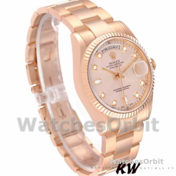 Rolex Day-Date 118235 Everose Gold Pink Diamond Dial 36mm Lady Replica Watch