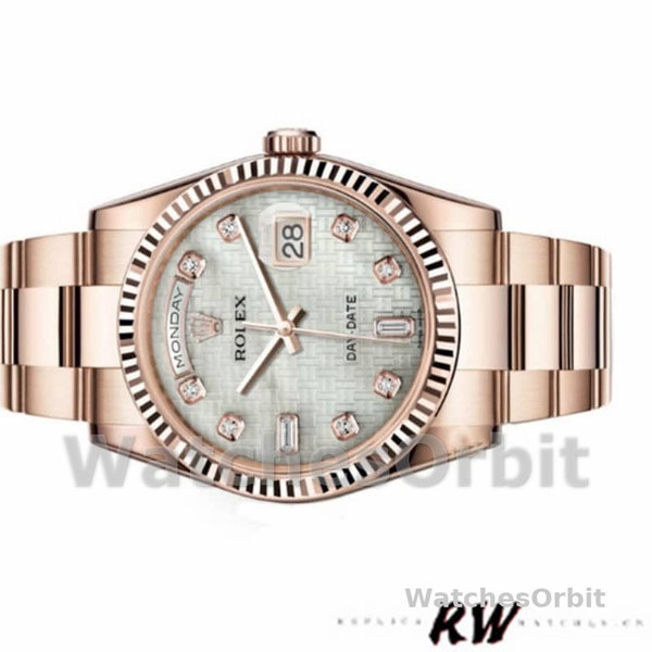 Rolex Day-Date 118235 Mother of Pearl White Dial 36mm Unisex Replica Watch