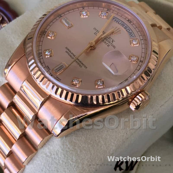 Rolex Day-Date 118235 Pink Diamond Dial 36mm Lady Replica Watch