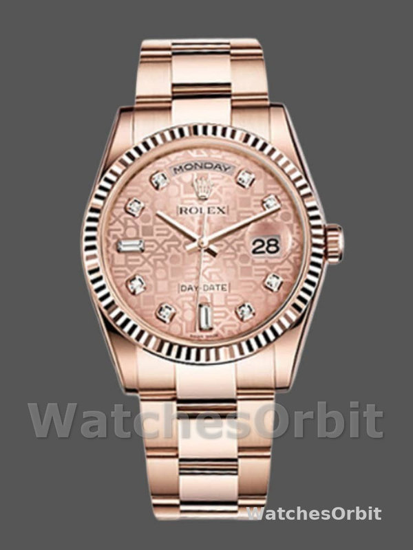 Rolex Day-Date 118235 Pink Jubilee dial 36mm Lady Replica Watch