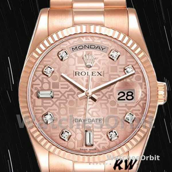Rolex Day-Date 118235 Pink Jubilee dial 36mm Lady Replica Watch
