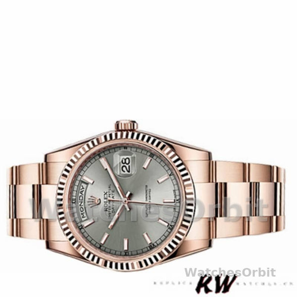 Rolex Day-Date 118235 Rhodium Grey Dial 36mm Unisex Replica Watch
