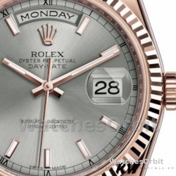 Rolex Day-Date 118235 Rhodium Grey Dial Rose Gold 36mm Unisex Replica Watch