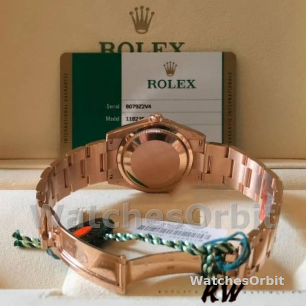 Rolex Day-Date 118235 Rose Gold Chocolate Diamond Dial 36mm Unisex Replica Watch