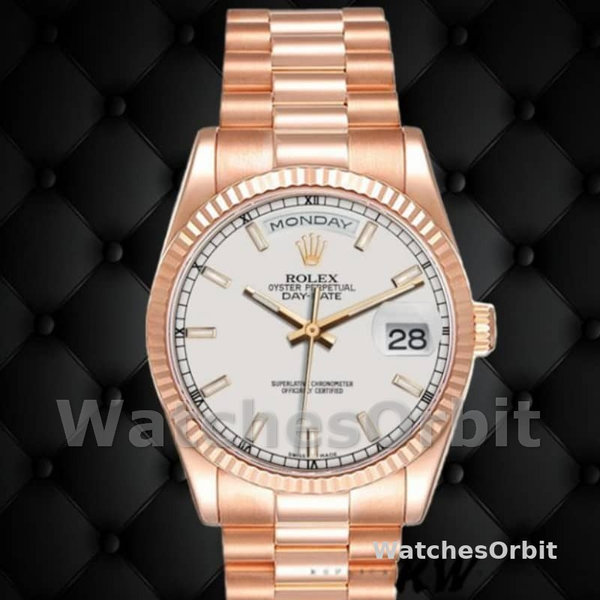 Rolex Day-Date 118235 White Dial 36mm Unisex Replica Watch