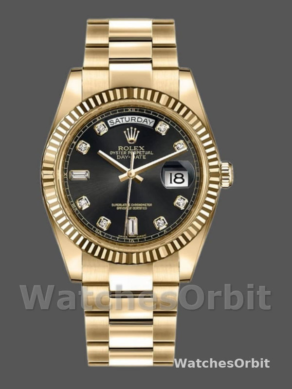 Rolex Day Date 118238 Black Diamond Dial 36mm Mens Replica Watch