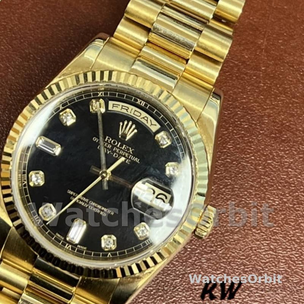 Rolex Day Date 118238 Black Diamond Dial 36mm Mens Replica Watch