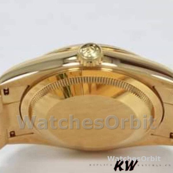 Rolex Day Date 118238 Black Diamond Dial Fluted Bezel 36mm Mens Replica Watch