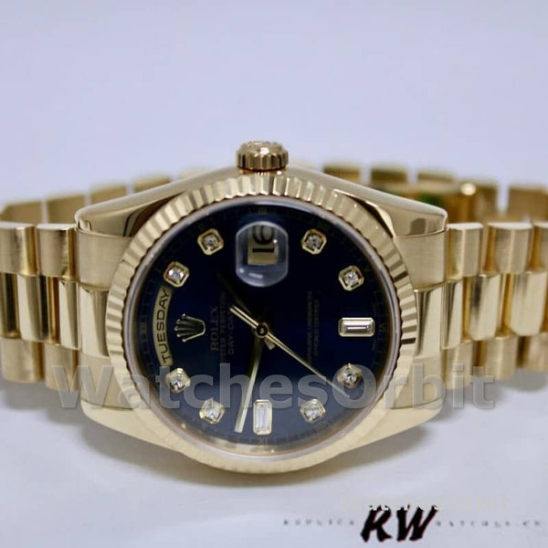 Rolex Day-Date 118238 Blue Diamond Dial Unisex Replica Watch