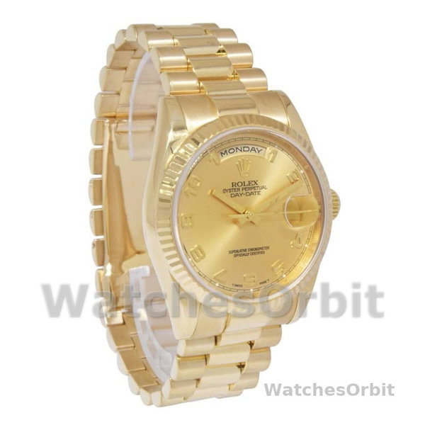 Rolex Day-Date 118238 Champagne Dial Arabic Numeral 36mm Unisex Replica Watch