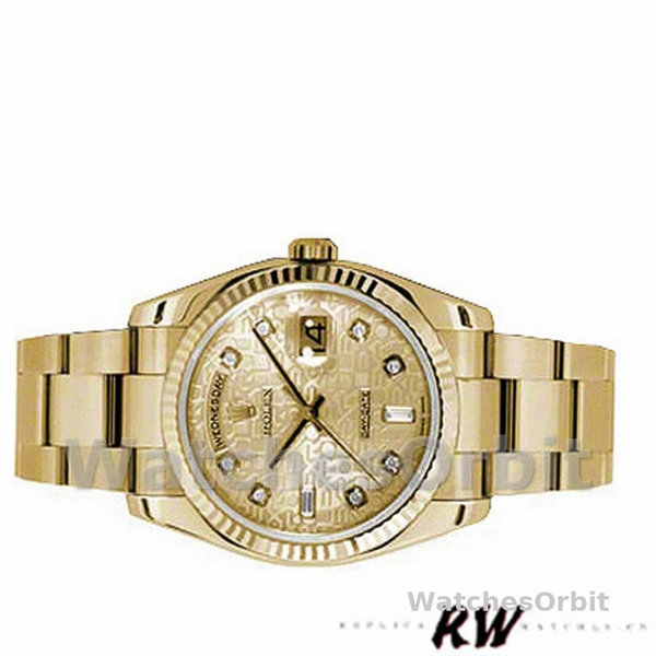 Rolex Day-Date 118238 Champagne Jubilee Diamond Dial 36mm Unisex Replica Watch