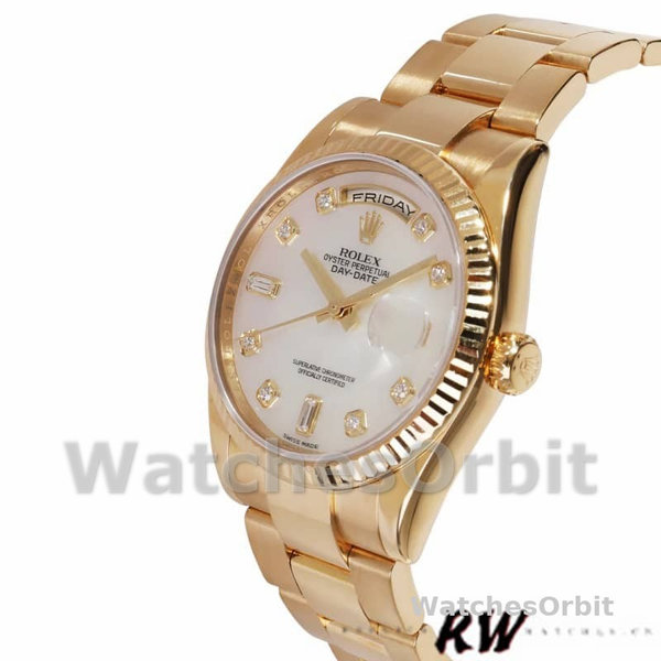 Rolex Day-Date 118238 MOP White Dial 36mm Unisex Replica Watch