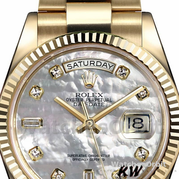 Rolex Day-Date 118238 MOP White Dial 36mm Unisex Replica Watch