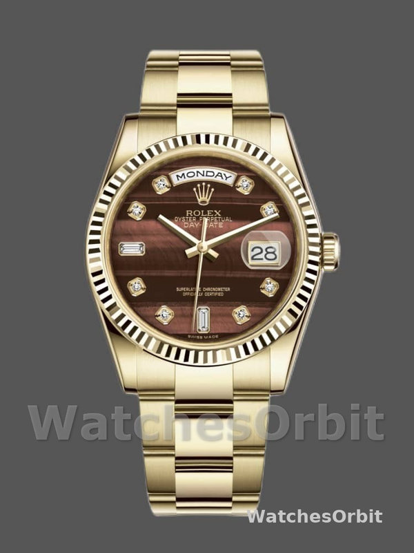 Rolex Day-Date 118238 Oyster Bracelet Diamond Bulls Eye Dial 36mm Unisex Replica Watch