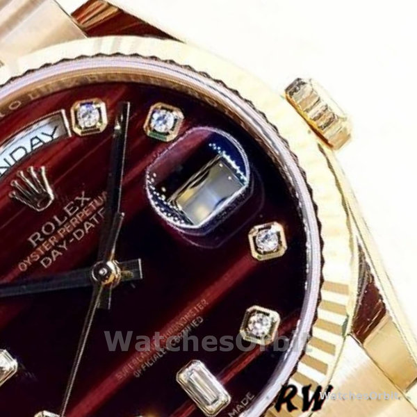 Rolex Day-Date 118238 Oyster Bracelet Diamond Bulls Eye Dial 36mm Unisex Replica Watch