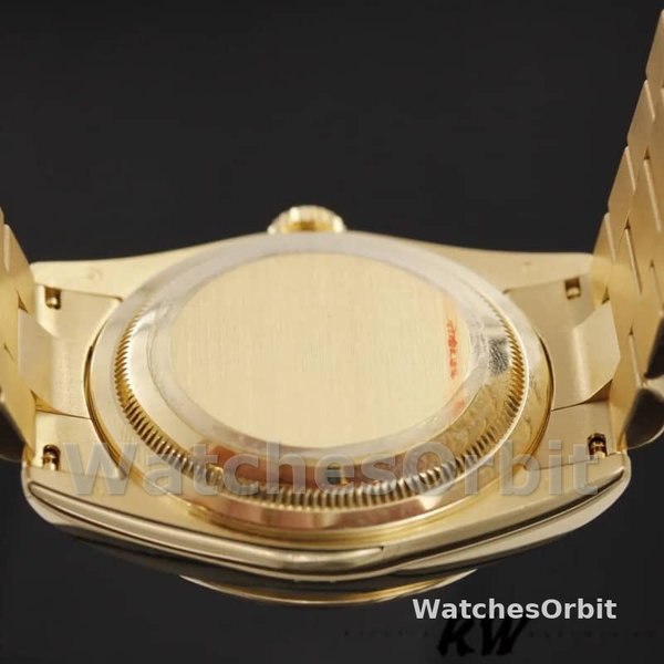 Rolex Day Date 118238 Yellow Gold Black Dial Stainless Steel 36mm Mens Replica Watch
