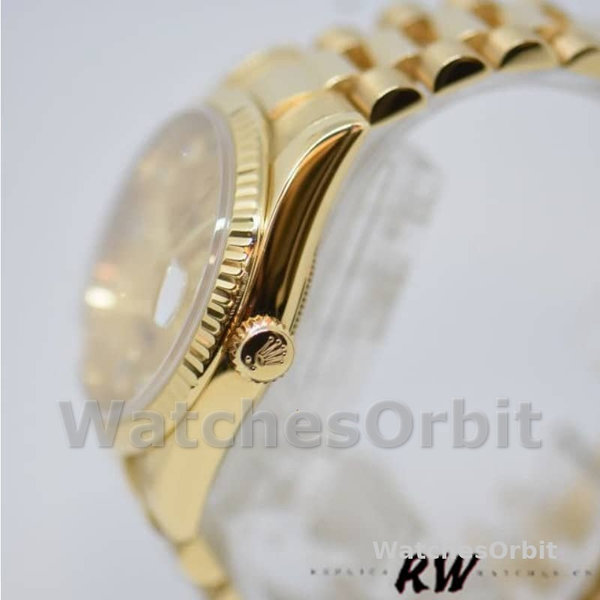 Rolex Day-Date 118238 Yellow Gold Champagne Jubilee Diamond Dial 36mm Unisex Replica Watch