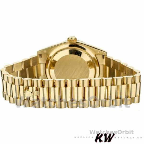 Rolex Day-Date 118238 Yellow Gold Diamond Meteorite Dial 36mm Unisex Replica Watch