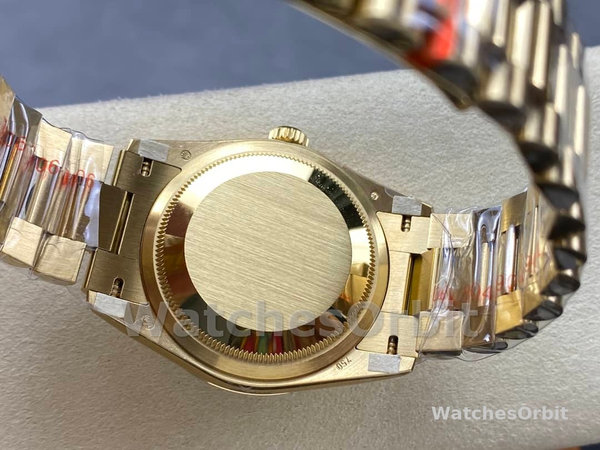 Rolex Day-Date 118238 Yellow Gold Green Diamond Pave Dial 36mm Unisex Replica Watch