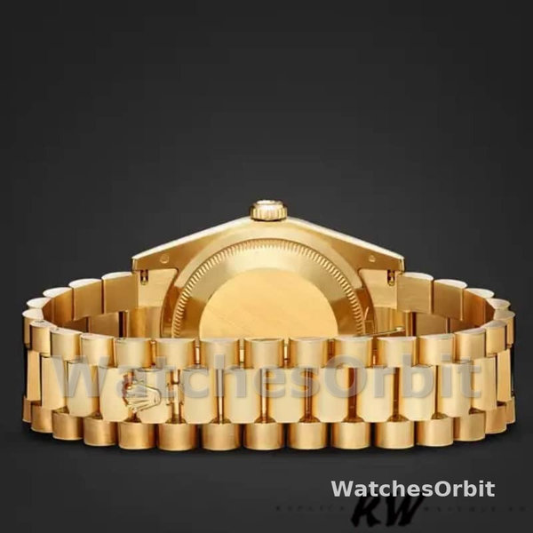 Rolex Day-Date 118238 Yellow Gold Index Cognac Dial 36mm Unisex Replica Watch