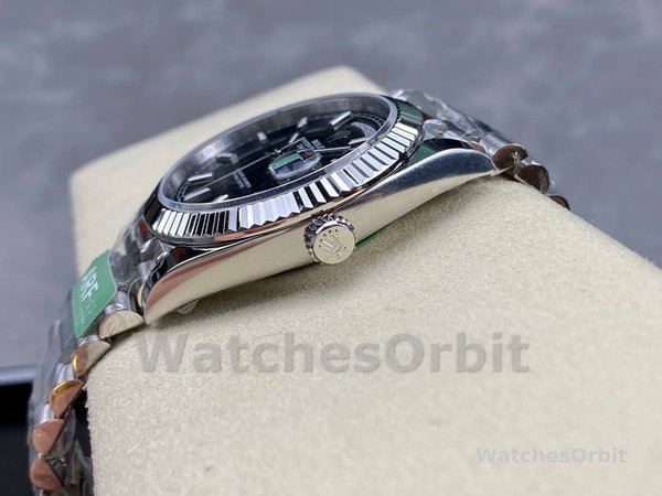 Rolex Day-Date 118239 Black Dial Fluted Bezel 36mm Unisex Replica Watch