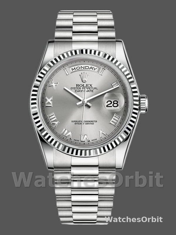 Rolex Day-Date 118239 Rhodium Roman Dial white gold 36mm Unisex Replica Watch