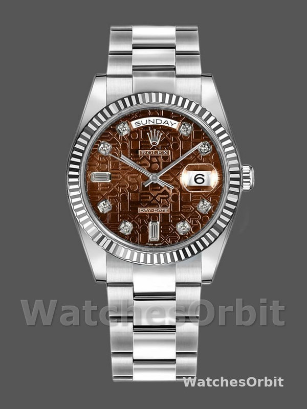 Rolex Day-Date 118239 White Gold Jubilee Chocolate Brown Dial 36mm Unisex Replica Watch