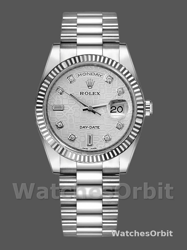 Rolex Day-Date 118239 white gold Jubilee Silver Dial 36mm Unisex Replica Watch