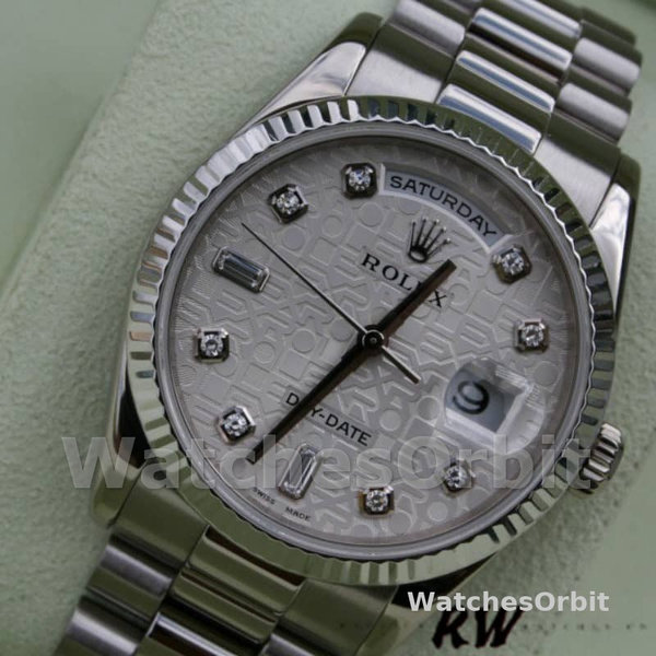 Rolex Day-Date 118239 white gold Jubilee Silver Dial 36mm Unisex Replica Watch