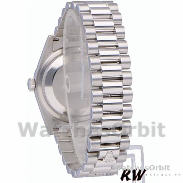 Rolex Day-Date 118296 Platinum MOP White Dial Diamond 36mm Unisex Replica Watch