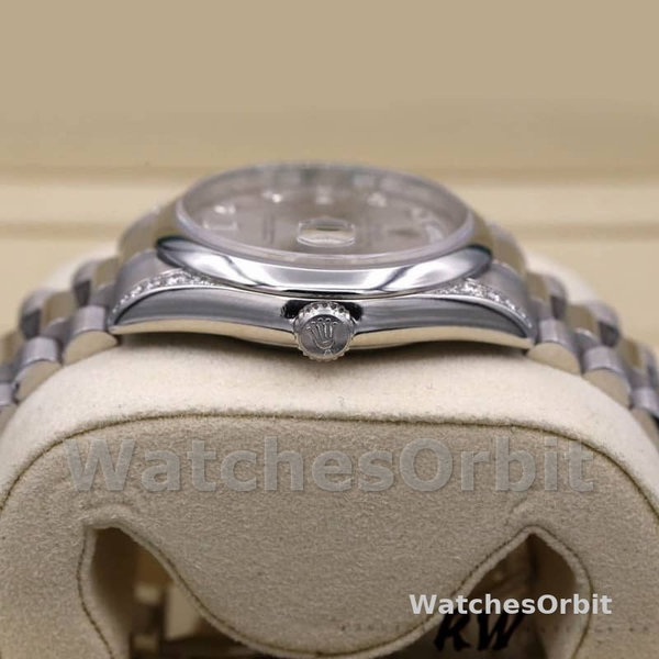 Rolex Day-Date 118296 Platinum Silver Dial Diamond 36mm Unisex Replica Watch