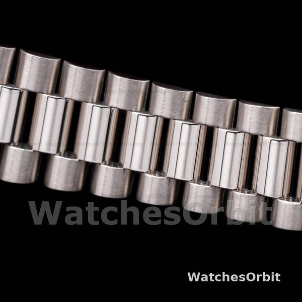 Rolex Day Date 118339 White Gold Silver Dial Fluted Bezel 36mm Unisex Replica Watch