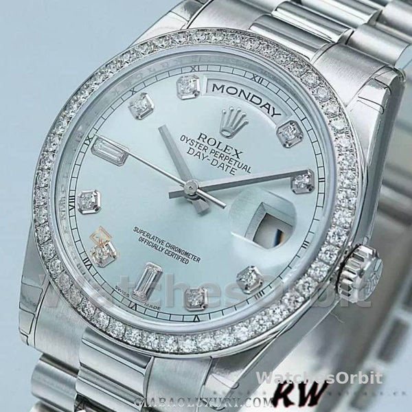 Rolex Day Date 118346 Ice Blue Dial 36mm Unisex Replica Watch