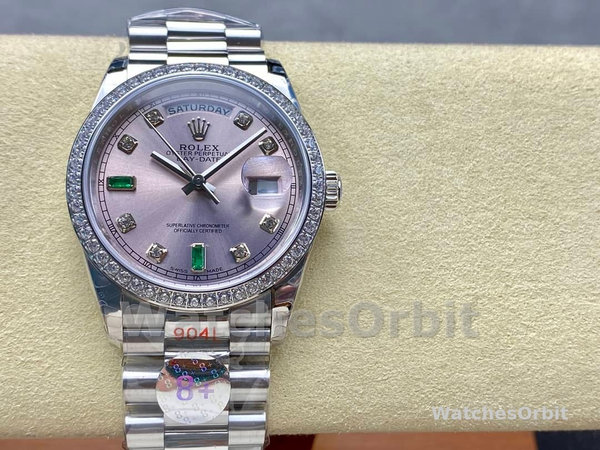 Rolex Day Date 118346 Rhodium Grey Dial 36mm Unisex Replica Watch
