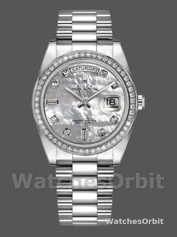 Rolex Day Date 118346 White MOP Dial 36mm Unisex Replica Watch