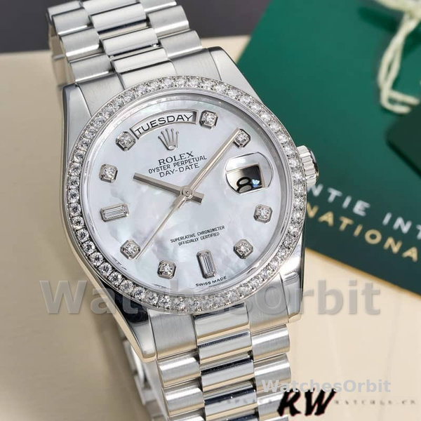 Rolex Day Date 118346 White MOP Dial 36mm Unisex Replica Watch